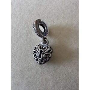 Authentic Pandora Intricate Heart Lock Pendant Charm 791876CZ New With Tags